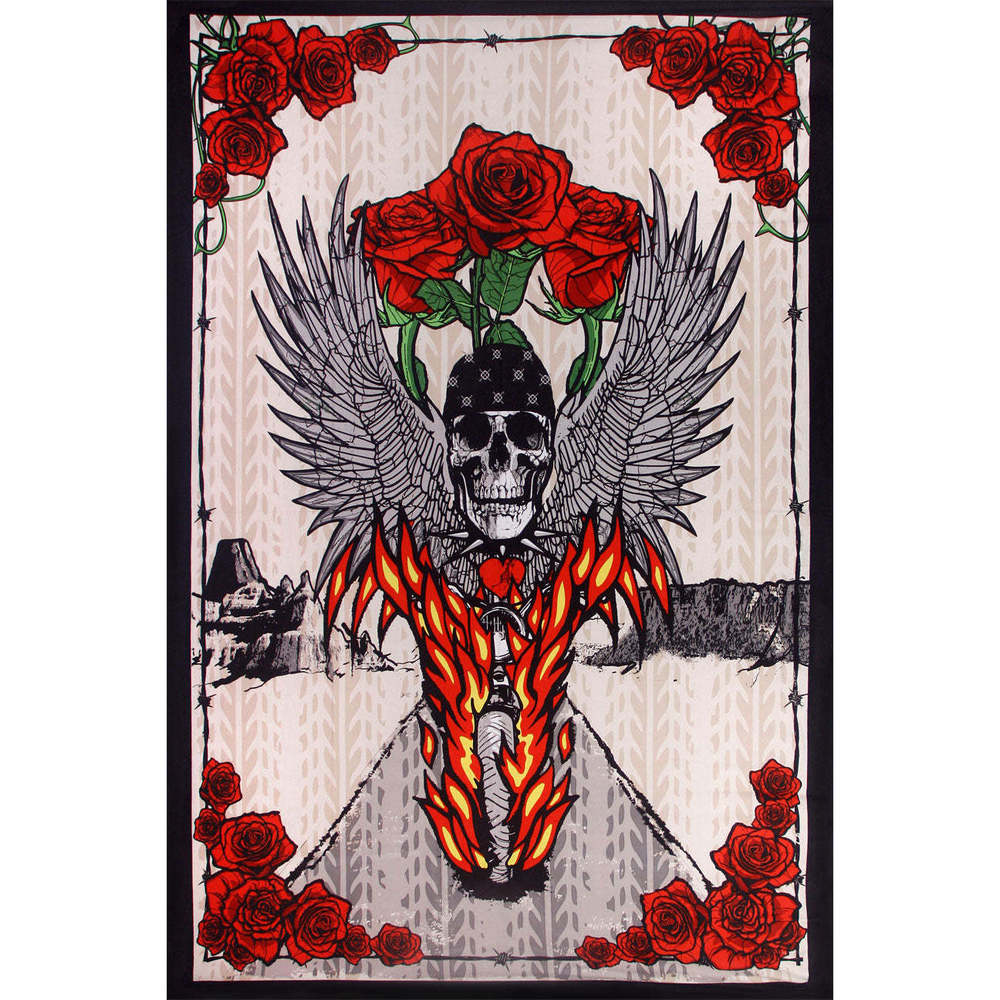 3D Fire Biker Tapestry 60x90" by Sunshine Joy